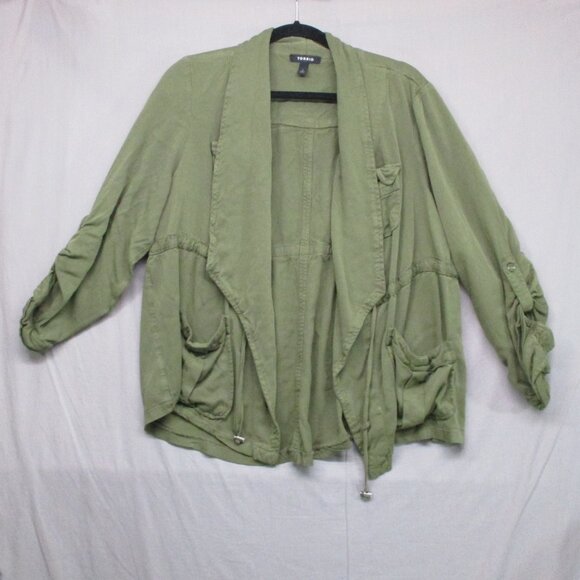 torrid Tops - Torrid Tunic Open Top Quarter Sleeve W/ Pockets Army Green Women Size‎ | 1